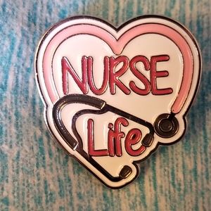 NWT Nurse Life Heart Pin Stethoscope White Red